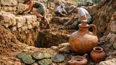 Descubren en Suasa un barrio productivo romano con monedas y vasijas casi intactas
