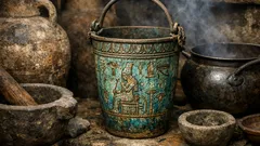 Hallan en Pompeya una vasija egipcia de lujo usada en la cocina de un local de comida