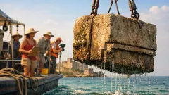 Recuperan 22 bloques del Faro de Alejandría y ahora buscan revelar cómo cayó