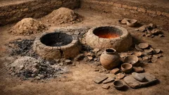 Descubren en Dinka un taller de alfarería de la Edad del Hierro casi intacto