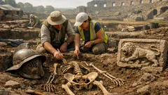 Hallan en York la primera evidencia física de un gladiador romano atacado por un león