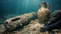 Hallan dos anclas romanas y un ánfora en el mar de Campania y revelan una ruta antigua