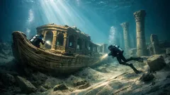 Hallan en Alejandría una posible barca ceremonial romana de 35 metros