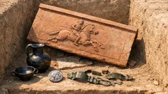 Descubren en Italia una tumba de guerrero con un jinete grabado que no tiene igual