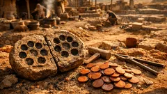 Hallan en Obulco un molde de piedra que revela cómo se fabricaba moneda en la antigua Hispania