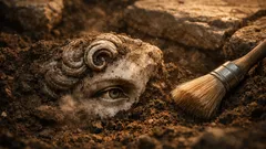 Hallan enorme cabeza de mármol en Roma y reabre el misterio del Foro de Trajano