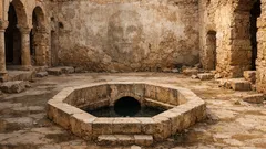 Hallan una máscara antigua en una cisterna y reescriben la historia de una casa en Ptolemaida