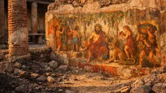 Hallan en Villa Cuomo frescos de vendimia sepultados desde la erupción del 79 d.C.