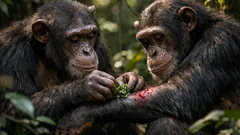 Chimpancés sorprenden al curar sus heridas y ayudar a otros en la selva de Uganda