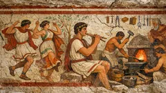 Hallan en Tarquinia una tumba etrusca con murales que podrían mostrar un taller metalúrgico