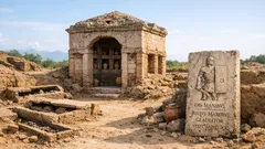 Hallan en Liternum un mausoleo romano y el epitafio de un gladiador